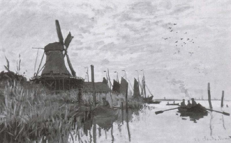 Claude Monet Windmills near Zaandam Sweden oil painting art